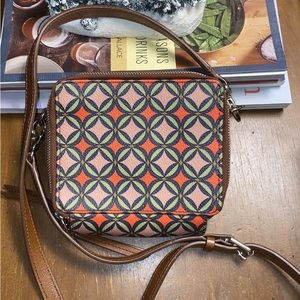 Fossil The Darkness Leather Printed Convertible Crossbody Belt Bag
